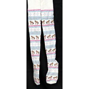 2006 Gymboree Park City Luxe Playful Pony Horse Tights sz 8-10 Girls Winter Warm